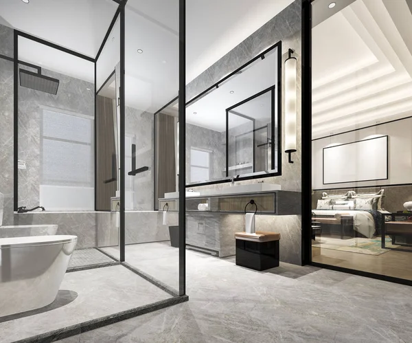 Rendering Luxe Moderne Badkamer Toilet — Stockfoto