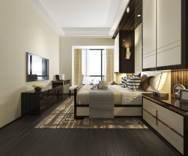 3D güzel Lüks Suit Otel tv ile oluşturma