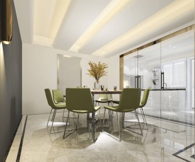 3D bölge yemek güzel modern mutfak oluşturma