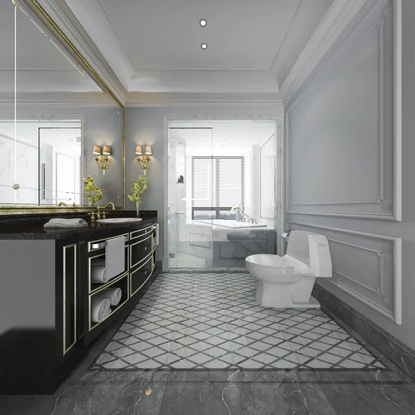 Rendering Luxe Moderne Badkamer Toilet — Stockfoto
