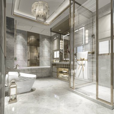 Lüks ile 3D işleme modern banyo dekor çini 