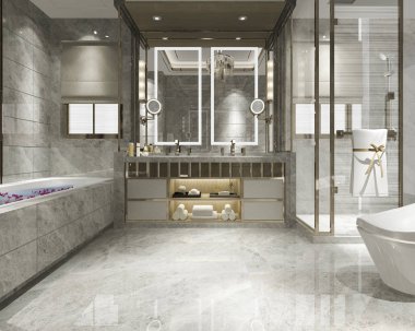 Lüks ile 3D işleme modern banyo dekor çini 