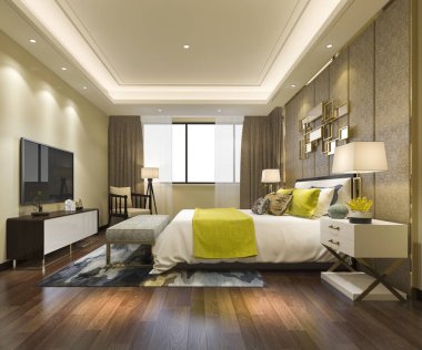 3D güzel Lüks Suit Otel tv ile oluşturma