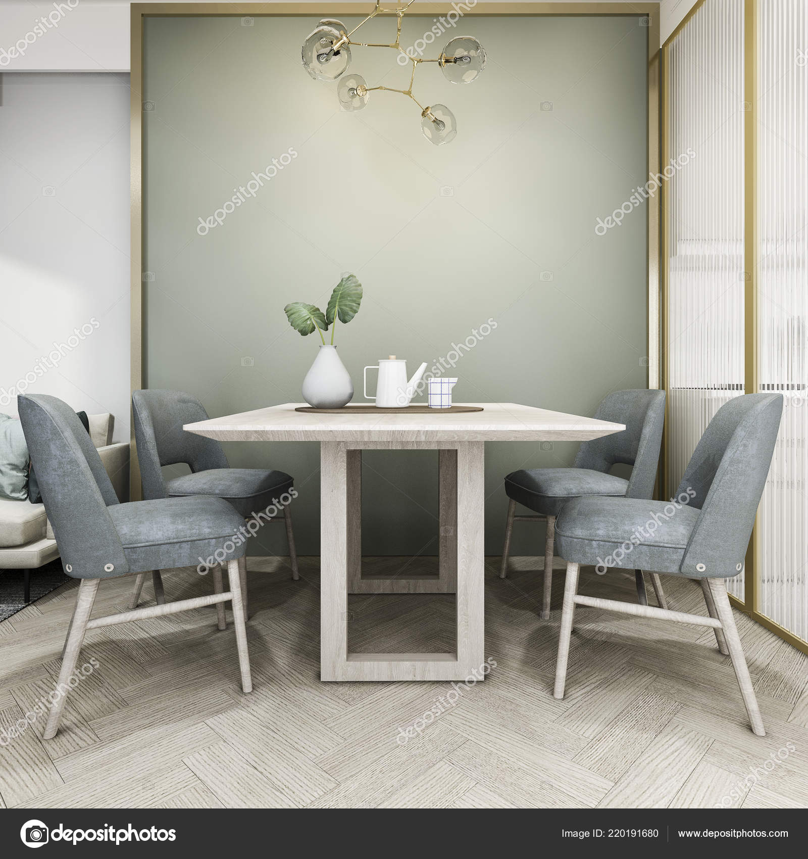Juego Comedor Representación Estilo Vintage Minimalista — Foto de ... Juego Comedor Representación Estilo Vintage Minimalista — Foto de ...