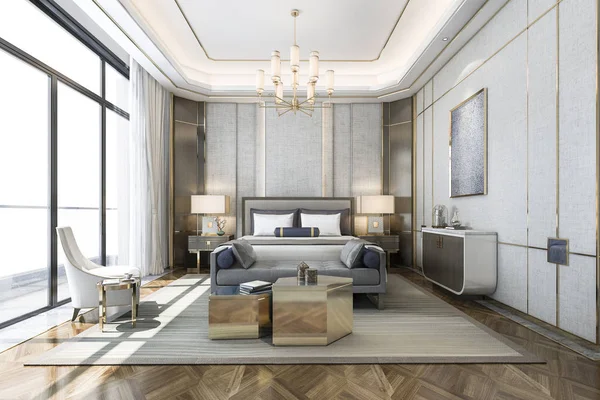 Rendering Bella Suite Classica Camera Letto Lusso Hotel Con — Foto Stock