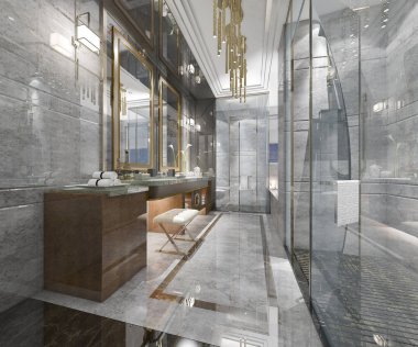 Lüks ile 3D işleme modern banyo dekor çini 