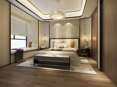 3D güzel Lüks Suit Otel tv ile oluşturma