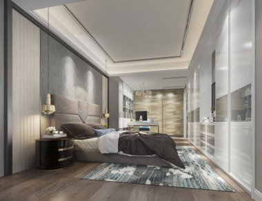 3D güzel Lüks Suit Otel tv ile oluşturma