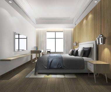 3D güzel Lüks Suit Otel tv ile oluşturma
