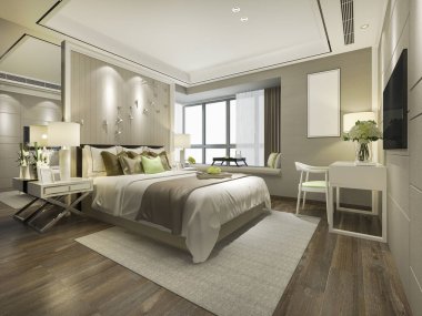 3D güzel Lüks Suit Otel tv ile oluşturma