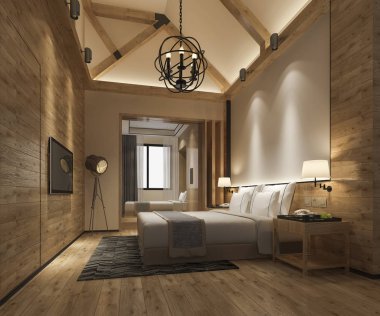 Oteldeki 3D lüks tropikal yatak odası süiti