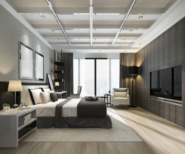 3D güzel Lüks Suit Otel tv ile oluşturma