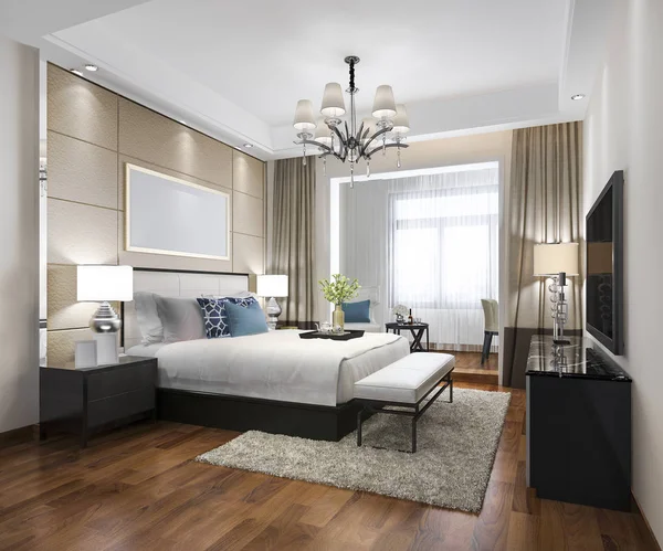 Otelimizde Modern Yatak Odası Süiti — Stok fotoğraf