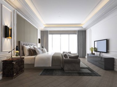 3D güzel Lüks Suit Otel tv ile oluşturma