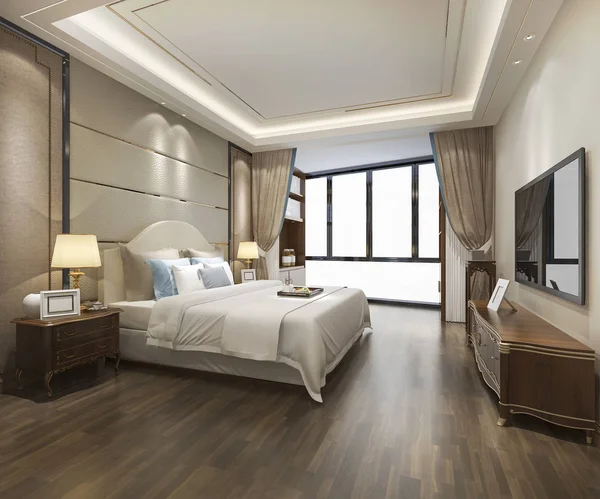 Rendering Luxe Moderne Slaapkamer Suite Hotel — Stockfoto
