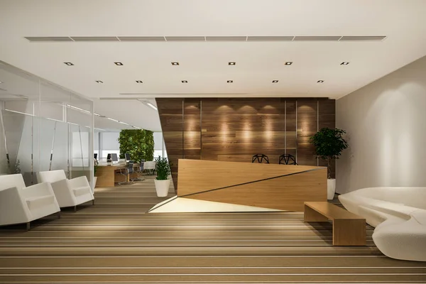 Rendendo Moderno Hotel Lusso Reception Ufficio Lounge — Foto Stock