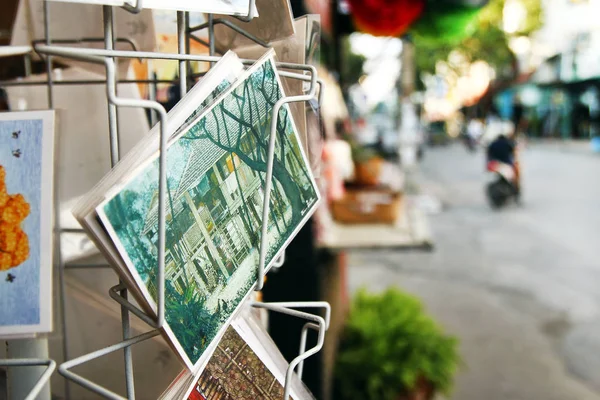 Chiang Mai Thailand November 2017 Painted Postcards Tourists Shop Window — Stock Photo, Image