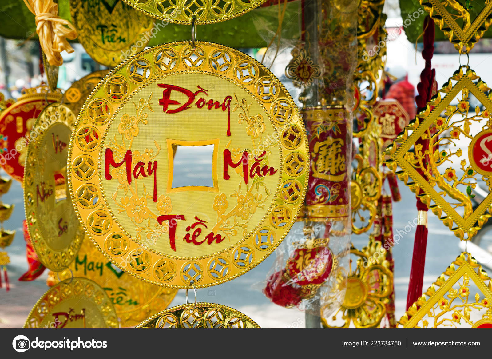 Vietnamese Lunar New Year Decorations Vietnamese Chinese New Year Decorations Red Gold Colors Street Inscription Stock Photo C Zaitceva Vietnamese Lunar New Year Decorations Vietnamese Chinese New Year Decorations Red Gold Colors Street Inscription Stock Photo C Zaitceva