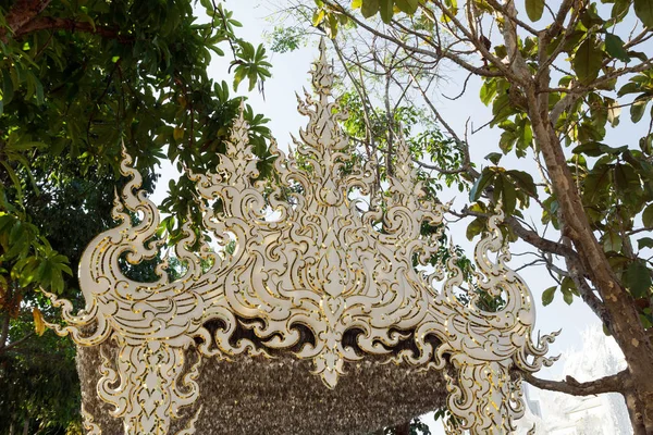 Fragment Decoration Wat Rong Khun White Temple Chiang Rai Thailand — Stock Photo, Image