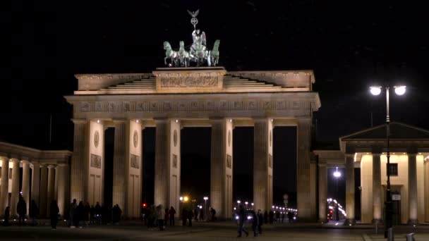 Brandenburg Gate Pariser Platz Berlin Alemanha Fevereiro 2018 Video Clip — Vídeo de Stock