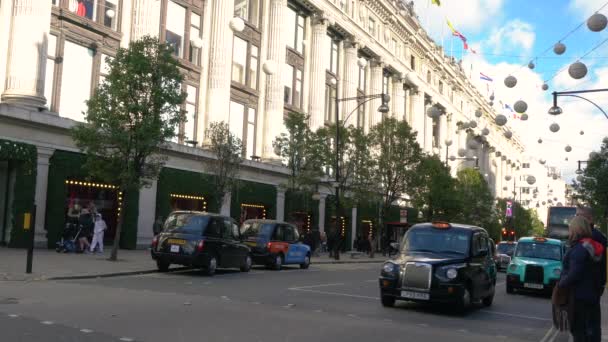 Універмагу Selfridges Оксфорд Стріт Лондон Англія Листопада 2017 Відео Трафіку — стокове відео