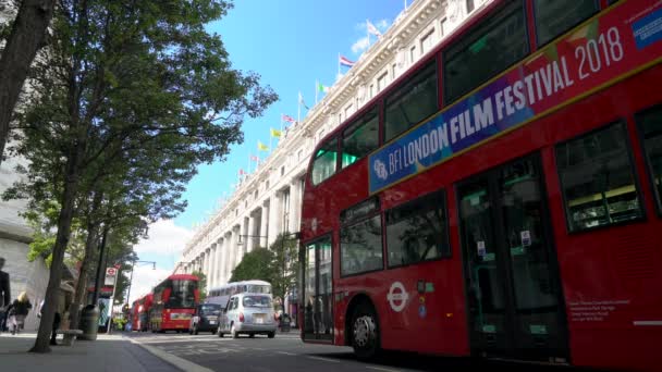 Varuhuset Selfridges Oxford Street London England September 2018 Video Trafik — Stockvideo