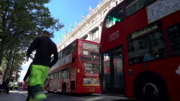 Selfridges Department Store Oxford Street Londyn Anglia Września 2018 Wideo — Wideo stockowe