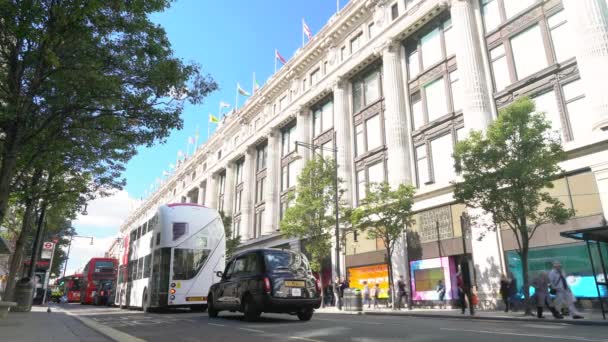 Varuhuset Selfridges Oxford Street London England September 2018 Video Trafik — Stockvideo