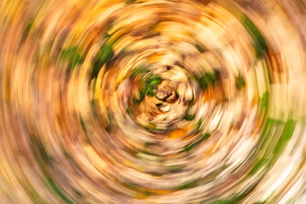 Concept Vertigo Langzame Sluitertijd Snelheid Wervelende Gouden Herfst Vallen Van — Stockfoto