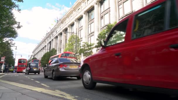 Selfridges Department Store Oxford Street Londres England Setembro 2018 Tráfego — Vídeo de Stock