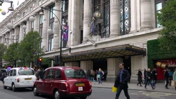 Πολυκατάστημα Selfridges Oxford Street Λονδίνο Αγγλία Νοεμβρίου 2017 Βίντεο Της — Αρχείο Βίντεο