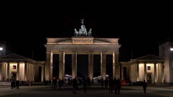 Brandenburg Gate Pariser Platz Berlino Germania Febbraio 2018 Video Clip — Video Stock
