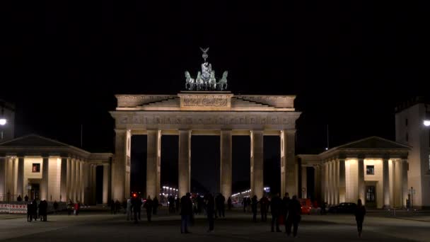 Brandenburg Gate Pariser Platz Berlin Germany February 2018 Відео Кліп — стокове відео