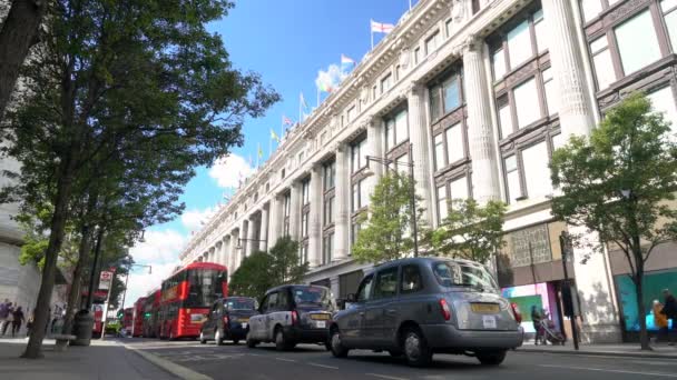 Selfridges Department Store Oxford Street London Inglaterra Septiembre 2018 Tráfico — Vídeos de Stock