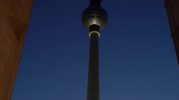 Stazione Ferroviaria Alexanderplatz Fernsehturm Berliner Television Tower Berlino Germania Febbraio — Video Stock