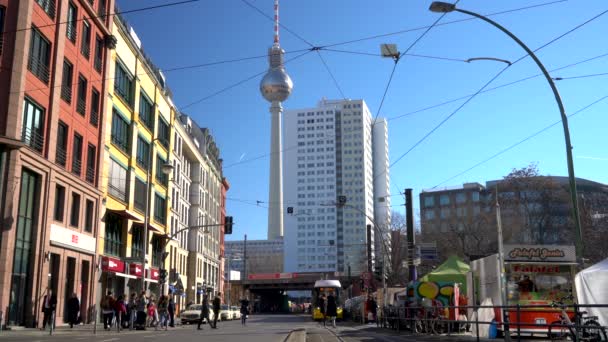 Hackescher Markt Berlin Tyskland Februari 2019 Tam Och Människor Hackescher — Stockvideo