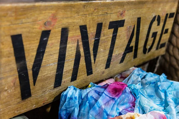 Wooden Vintage Clothing Sign — Φωτογραφία Αρχείου