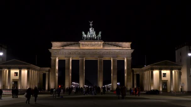 Puerta Brandenburgo Pariser Platz Berlín Alemania Febrero 2018 Video Clip — Vídeos de Stock