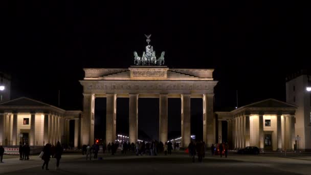 Brandenburg Gate Pariser Platz Berlin Alemanha Fevereiro 2018 Video Clip — Vídeo de Stock