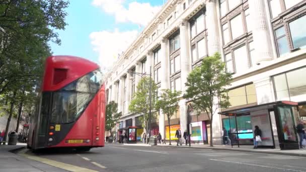 Універмагу Selfridges Вулиці Лондона Оксфорді Вересня 2018 Повільно Рухається Масового — стокове відео