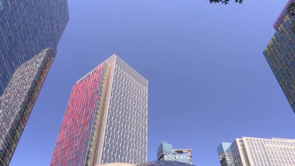 2019年8月1日 位于华盛顿州西雅图市第六大道的亚马逊Hq和交通 在他们位于华盛顿州西雅图的总部校园里倾斜到亚马逊球体 — 图库视频影像