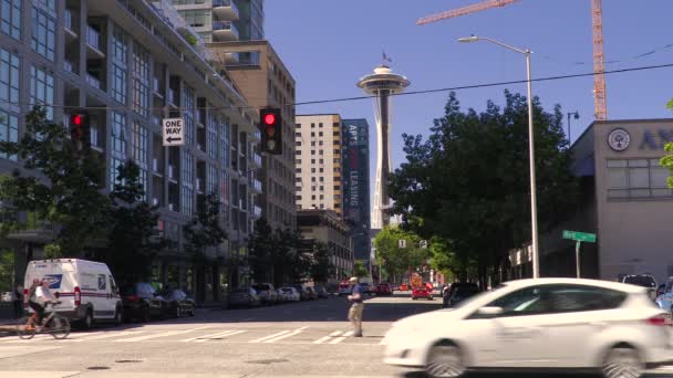 View Sixth Avenue Seattle Washington Usa Juli 2019 Junction Bell — Stockvideo