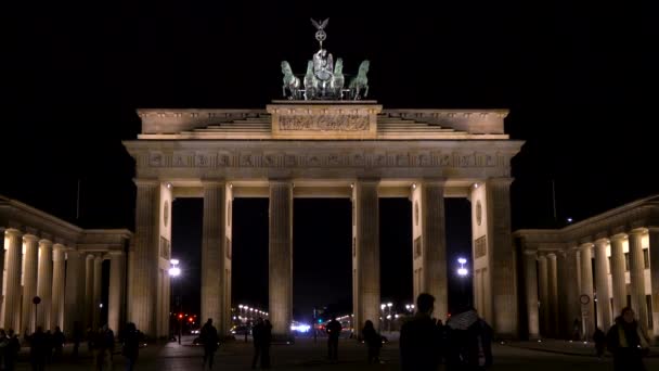 Puerta Brandenburgo Pariser Platz Berlín Alemania Febrero 2018 Video Clip — Vídeos de Stock
