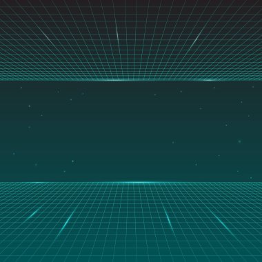 Retro futuristik synth dalga, 80s style, gelecekteki retro çizgi backgr