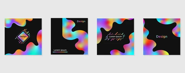 Formas coloridas fluidas abstractas, juego de cubiertas de folleto moderno — Vector de stock