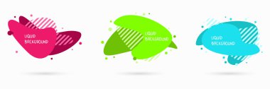 Yaratıcı geometrik sıvı tarzı basit formları, izole mockup te