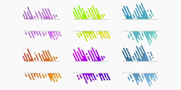 Conjunto vectorial de pancartas de papel cortadas con gradiente dinámico redondeado li — Archivo Imágenes Vectoriales