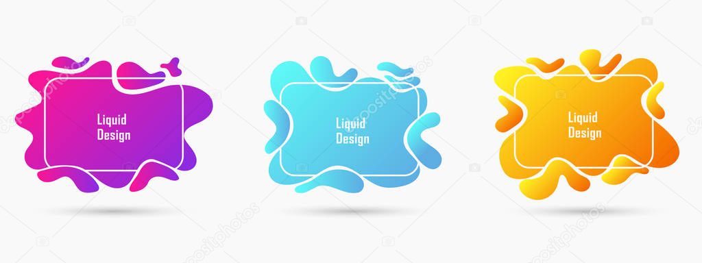 Vector set of creative geometric liquid style simple forms, isol