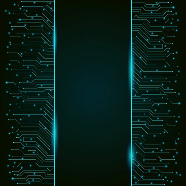 Carte de circuit imprimé, bannière de technologie de pointe verticale, fond — Image vectorielle