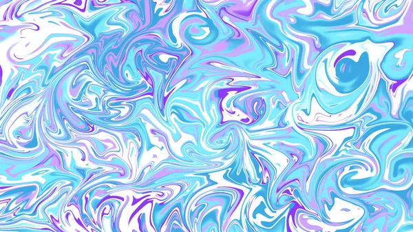 Mermer boya dokusu. Sıcaklık sıvı renkleri. Soyut çizimi çiz. Mavi, mor ve beyaz renk karışımı